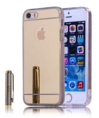 iPhone 5 / 5S / SE TPU bling spiegel hoesje