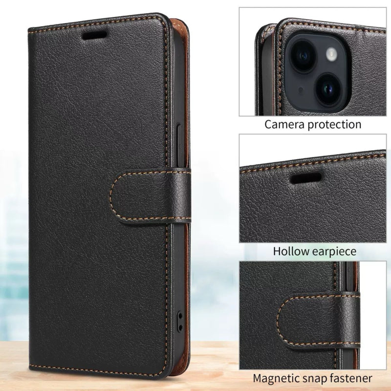 Luxe Leren Bookcase voor iPhone 16e / 17e