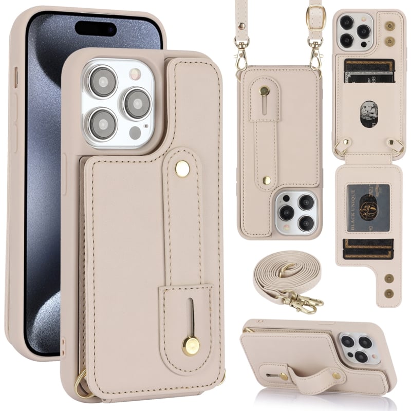 iPhone 16 Pro Max hoesje met pasjeshouder en draagkoord