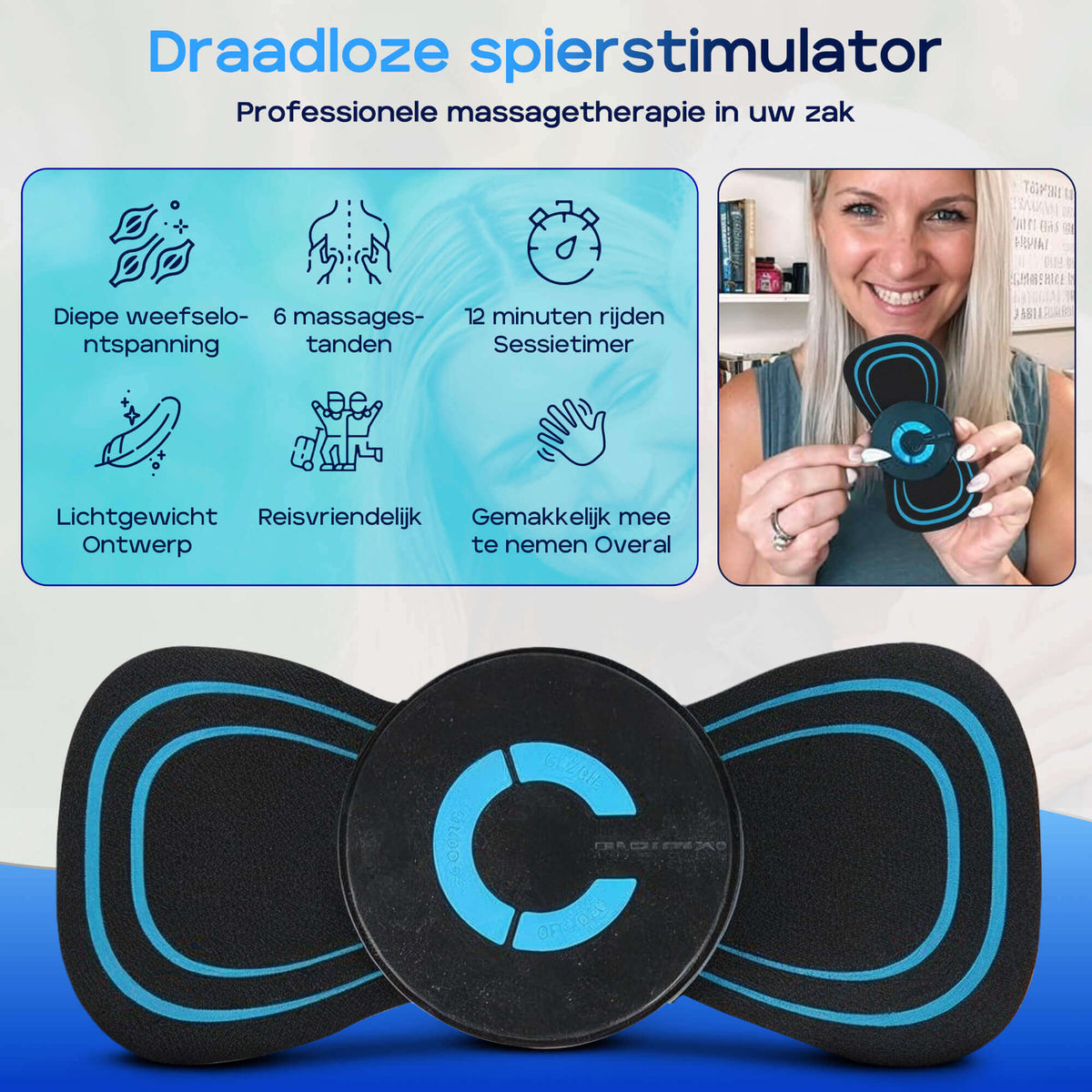 SmartPulse draadloos EMS massageapparaat