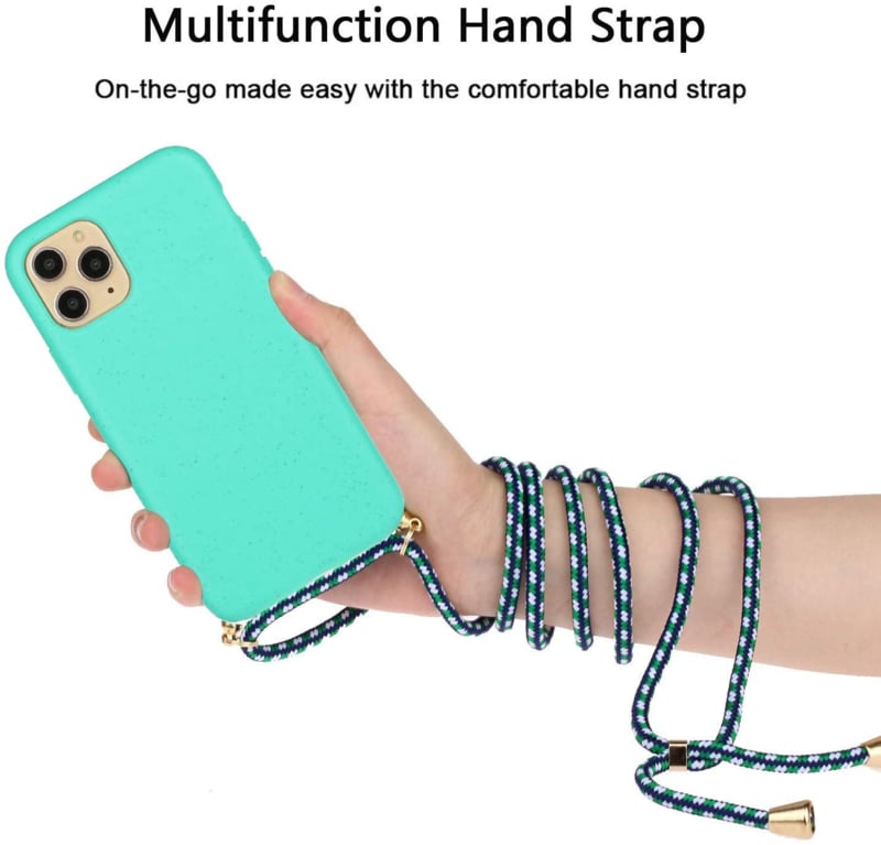 iPhone 14 Pro Crossbody TPU Hoesje met Koord Mint