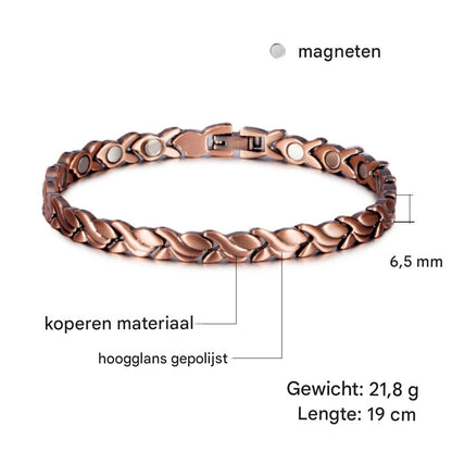 Magnetische Koperen Armband met Visdesign