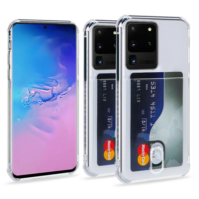 Galaxy S20 Ultra transparant TPU hoesje met pasjesvakje