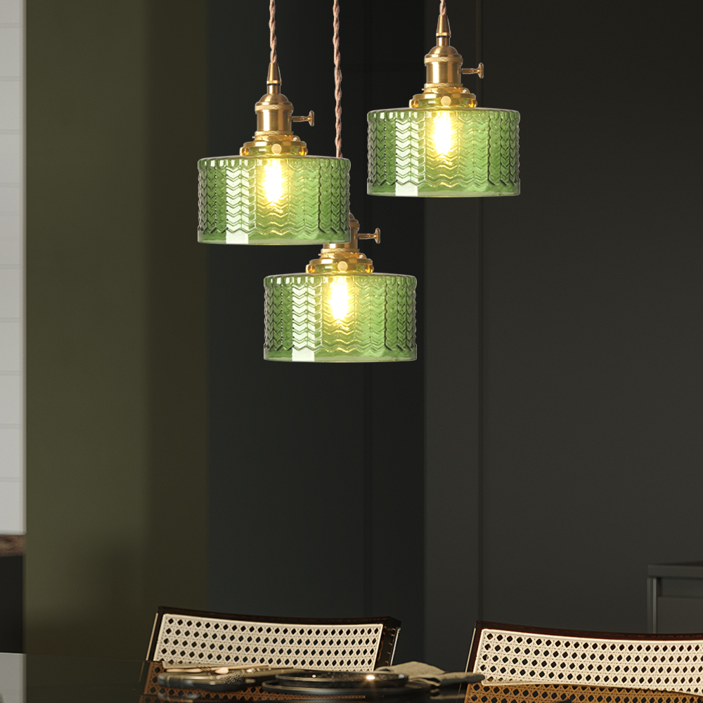 Vintage Cilindervormige Glazen Hanglamp