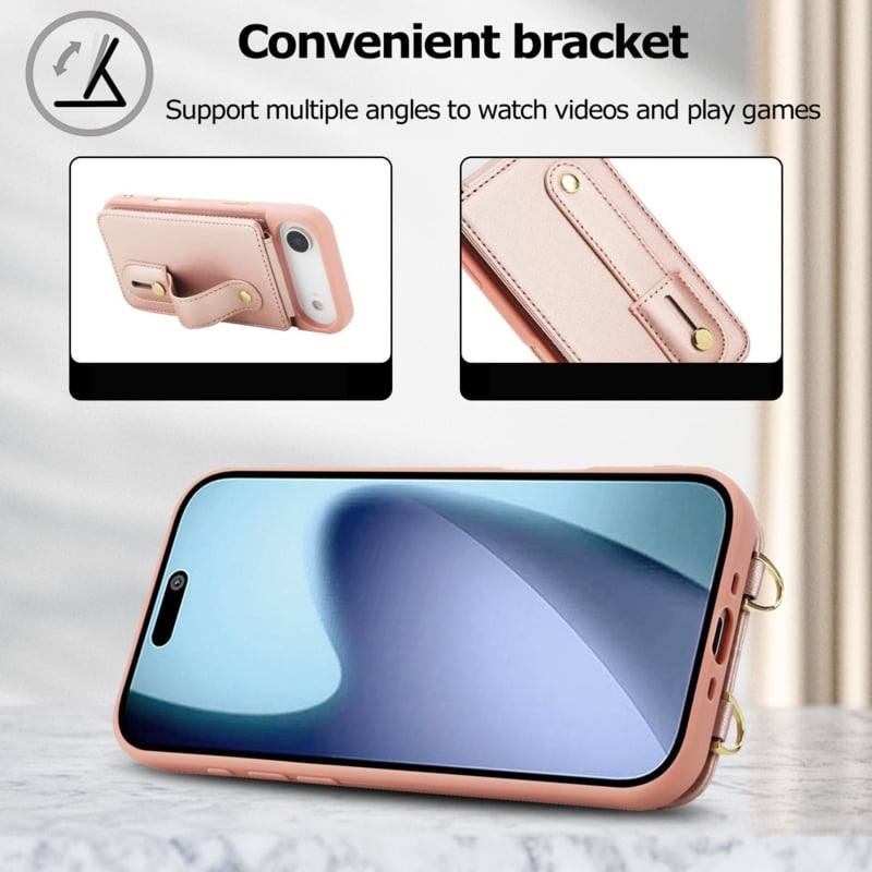 iPhone Air hoesje met pasjeshouder en draagkoord