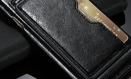 Galaxy S7 Edge leren backcover hoesje met pasjeshouder