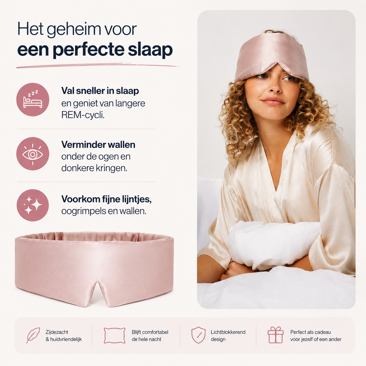 22 Momme moerbeizijden slaapmasker zijdezacht – volledig verduisterend – dames en heren