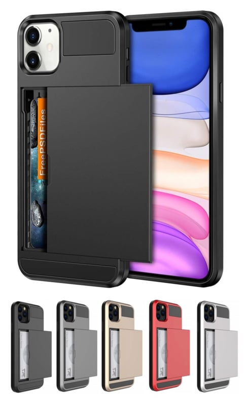 iPhone 11 Slide Armor hoesje met pashouder