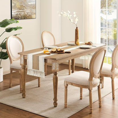 Boho gehaakt tafelkleed met kwastjes