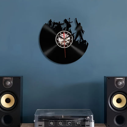CrownTune vintage vinyl wandklok