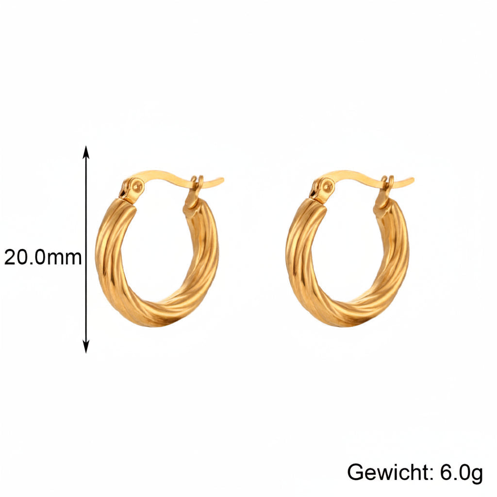 Comodos gedraaide C-vormige oorringen