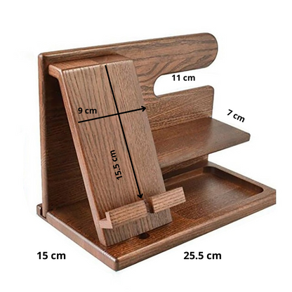 Houten Telefoon Docking Station Organizer