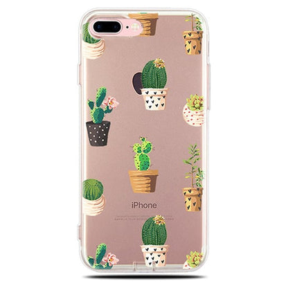 iPhone 7 Plus / 8 Plus Soft TPU hoesje cactus print