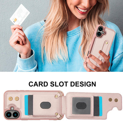 iPhone 17 hoesje met pasjeshouder en draagkoord