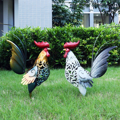 RustyRooster vintage metalen haan sculptuur