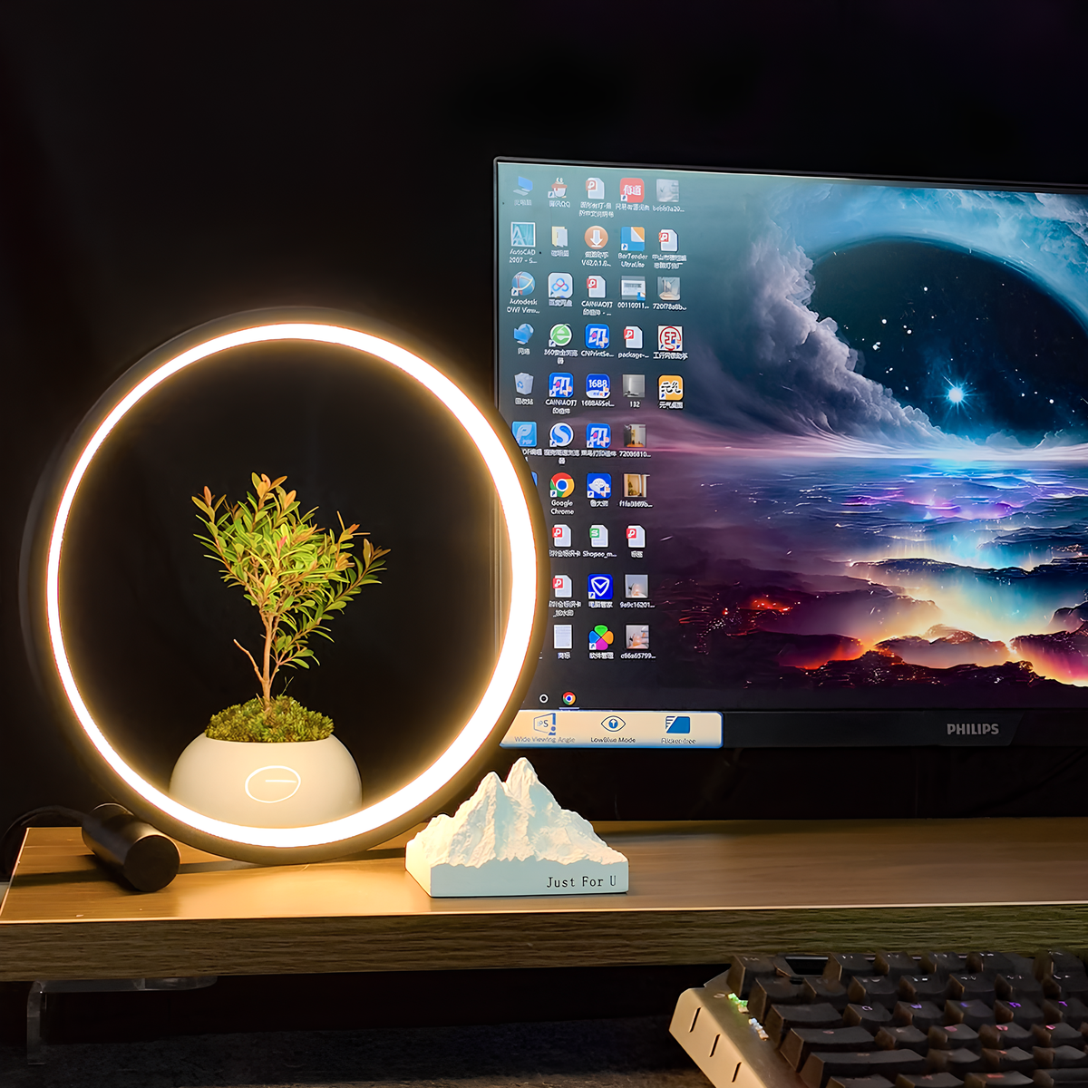 Halo cirkelvormige nachtkastlamp