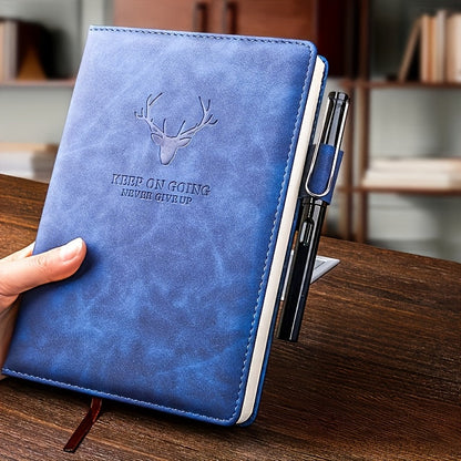 Vintage kunstleren notitieboek met bladwijzer