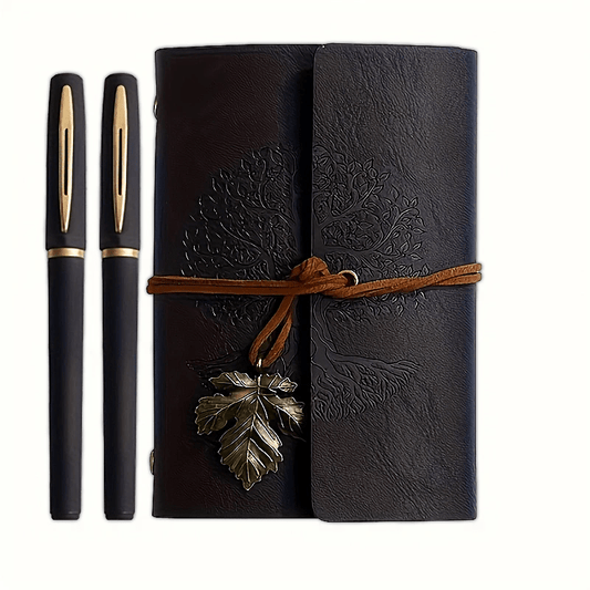 Vintage Notebook Set met Gelpennen