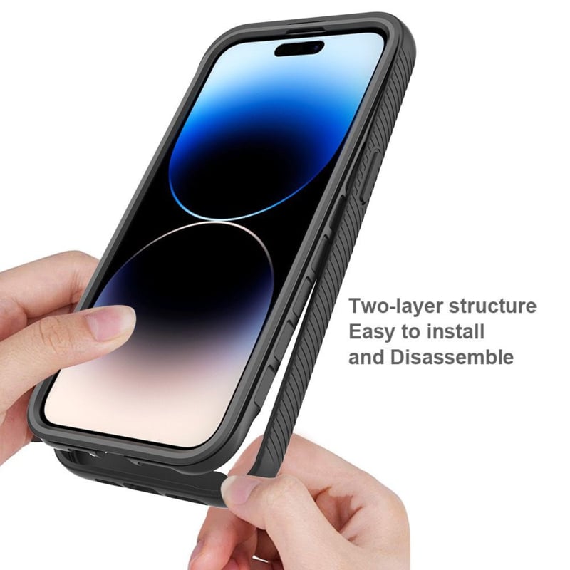 iPhone 14 Pro 360 Full Protect hoesje met screenprotector zwart