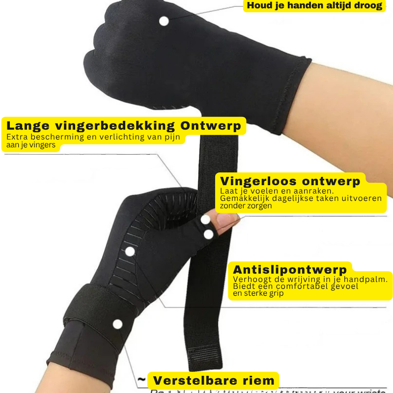 VitalEase therapeutische compressiehandschoenen