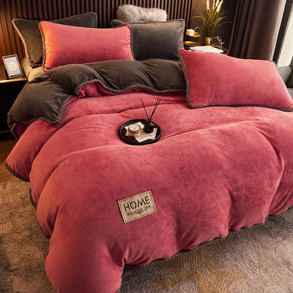 PlushHaven fluwelen fleece dekbedovertrekset