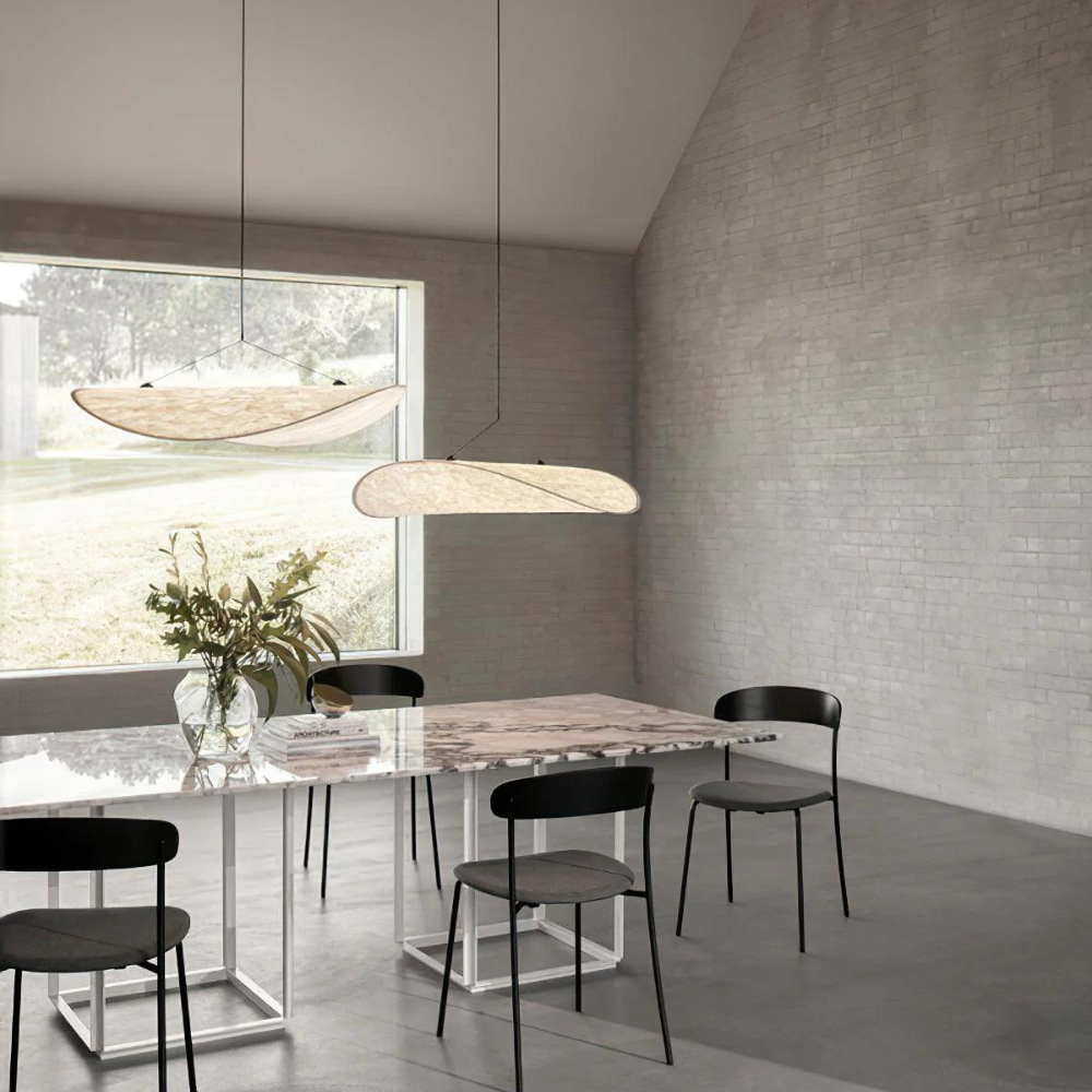 Japandi stoffen hanglamp sfeerverlichting