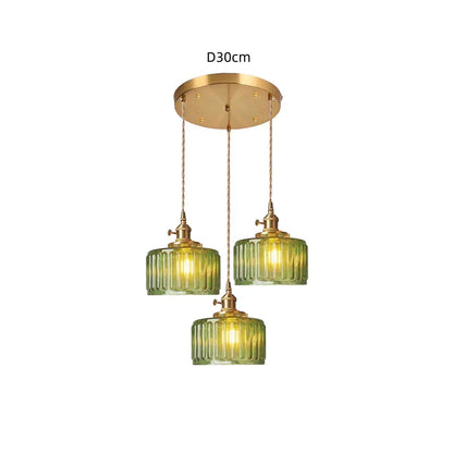 Vintage Cilindervormige Glazen Hanglamp