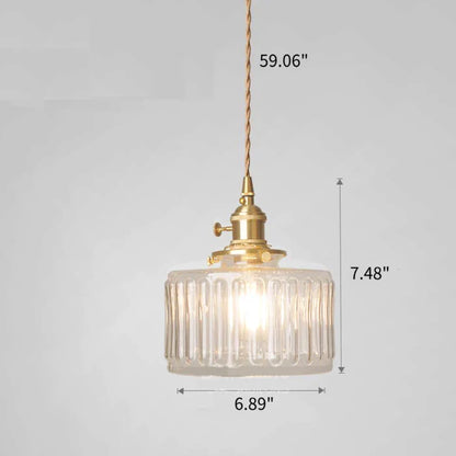 Vintage Cilindervormige Glazen Hanglamp