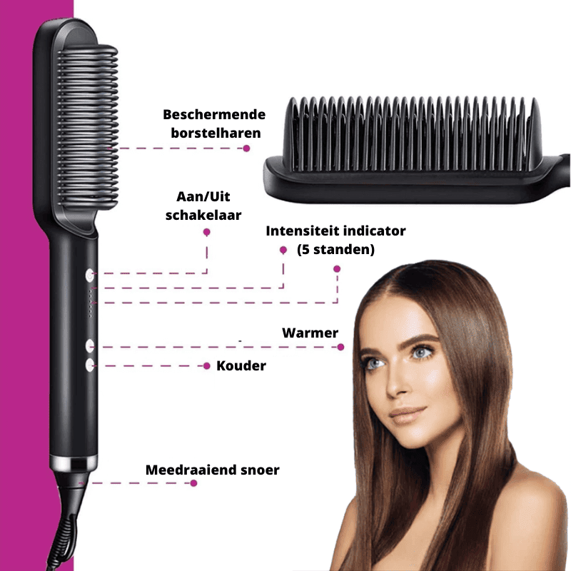 BrushThrough keramische haartang borstel