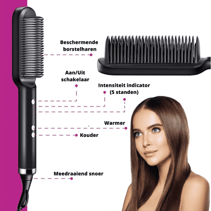 BrushThrough keramische haartang borstel