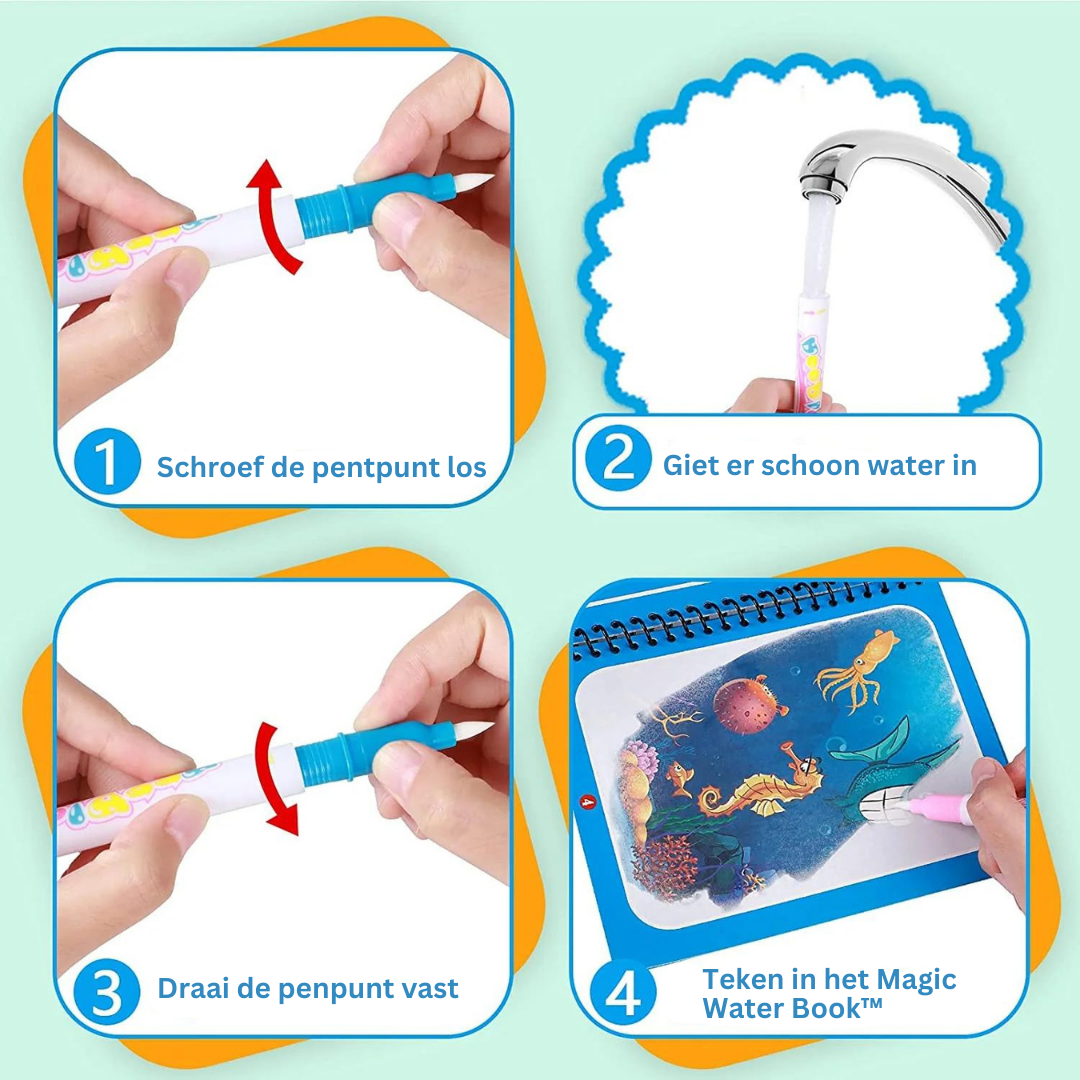 Magic Water Book herbruikbaar waterkleurboek
