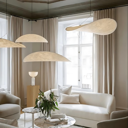 Japandi stoffen hanglamp sfeerverlichting