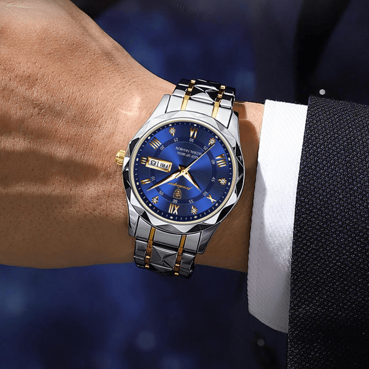 Lichtgevend roestvrijstalen herenhorloge