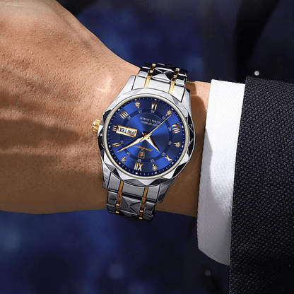 Lichtgevend roestvrijstalen herenhorloge