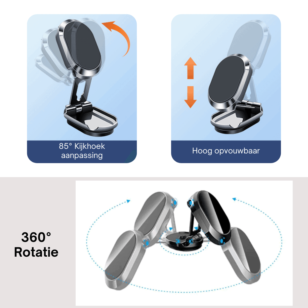 Snapfold magnetische inklapbare autotelefoonhouder