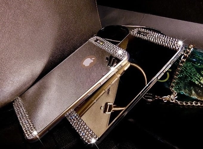 iPhone 6 / 6S Bling Spiegelhoesje met Strass-Steentjes