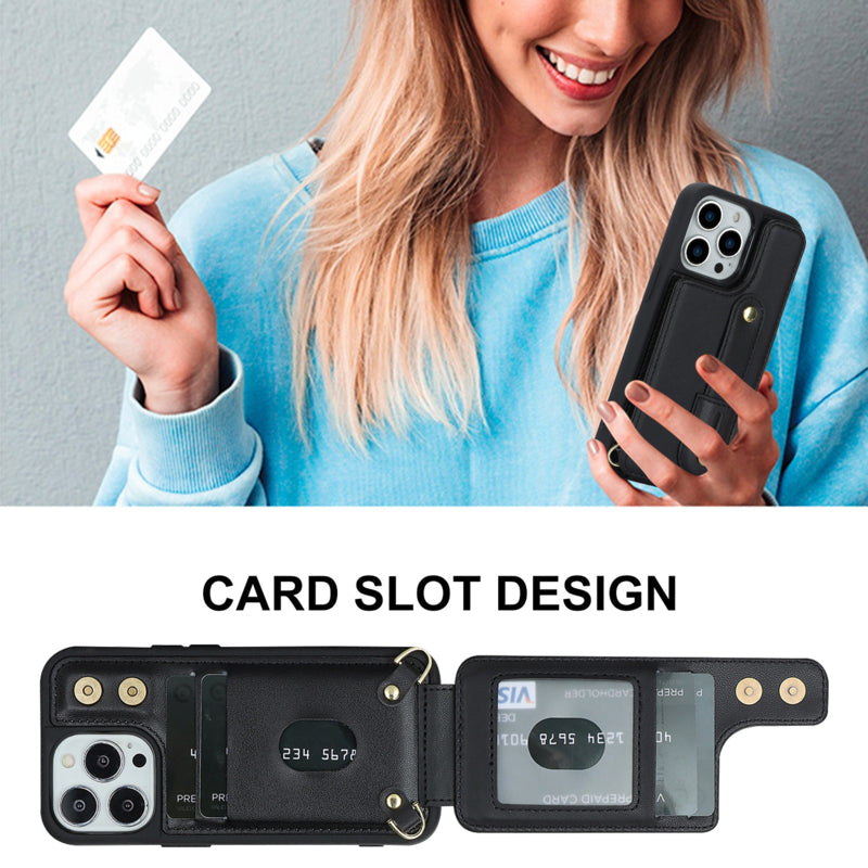 iPhone 16 Pro hoesje met pasjeshouder en koord