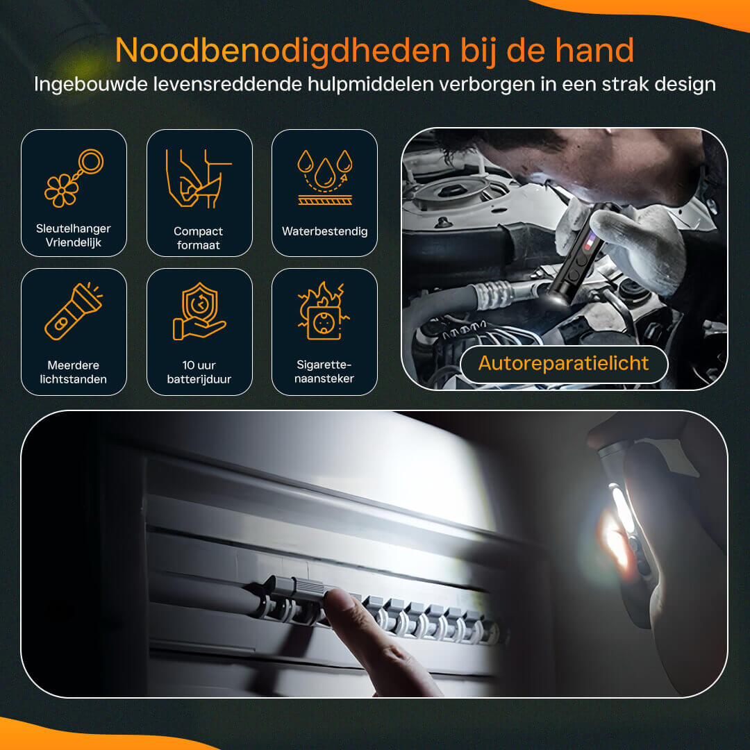 EdgeLite Mini oplaadbare sleutelhanger zaklamp