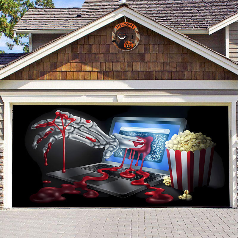 SpookShade Halloween garagedeur decoratie