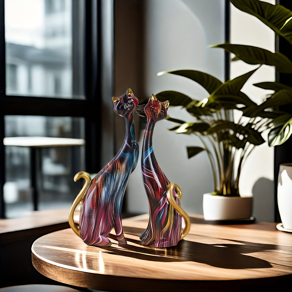 Kattenbeeldjes decoratieve harssculpturen