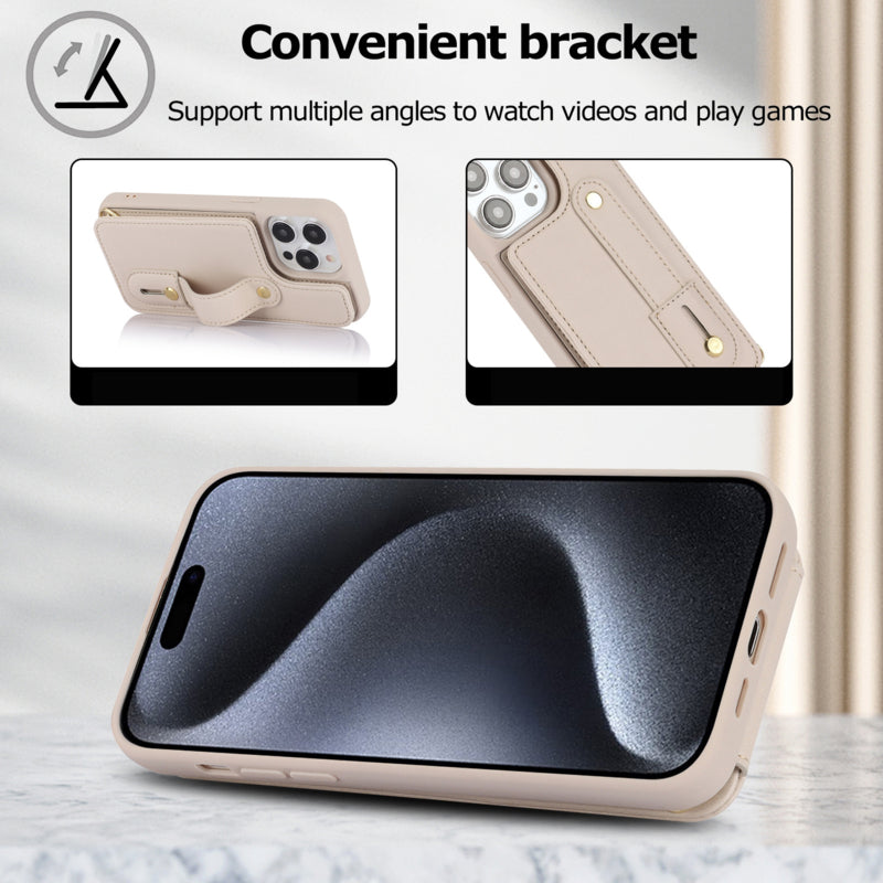 iPhone 16 Pro hoesje met pasjeshouder en koord