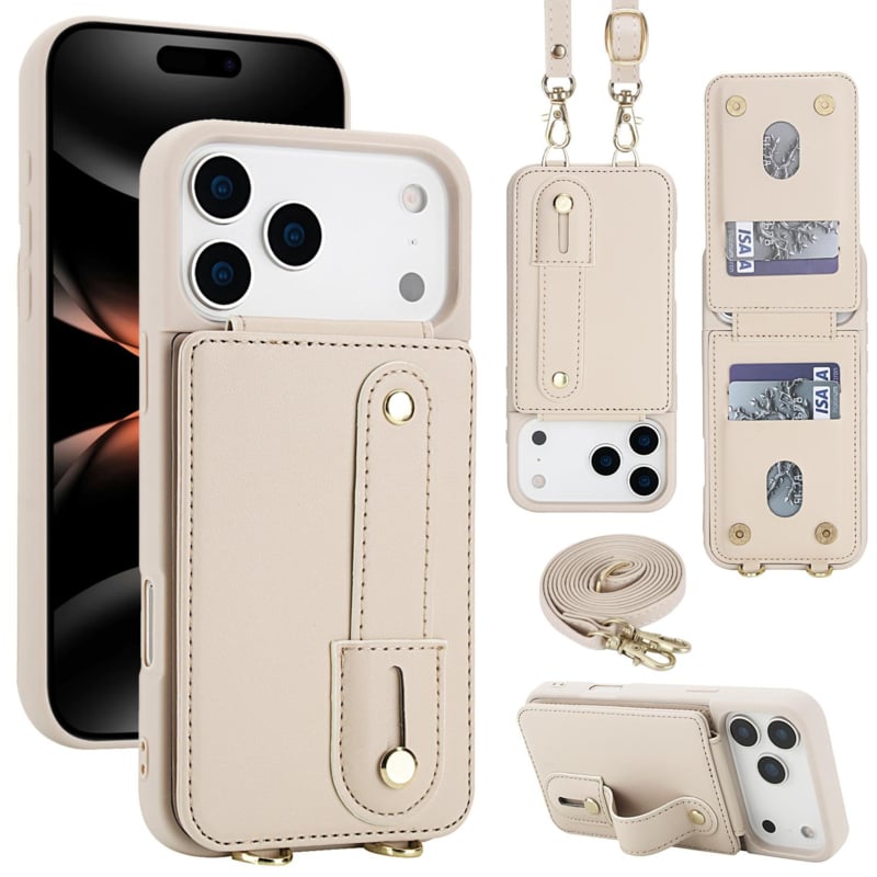 iPhone 17 Pro Max hoesje met pasjeshouder en draagkoord