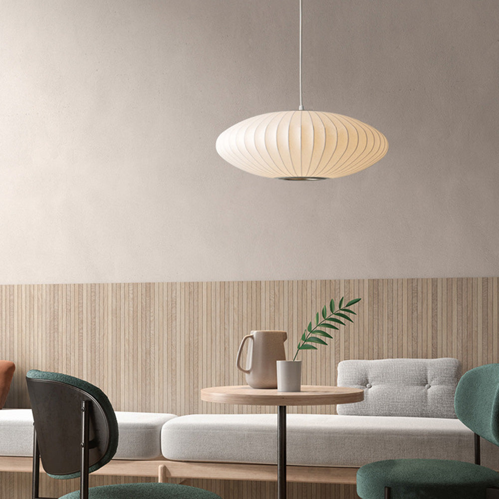 Japandi siliconen geplooide hanglamp
