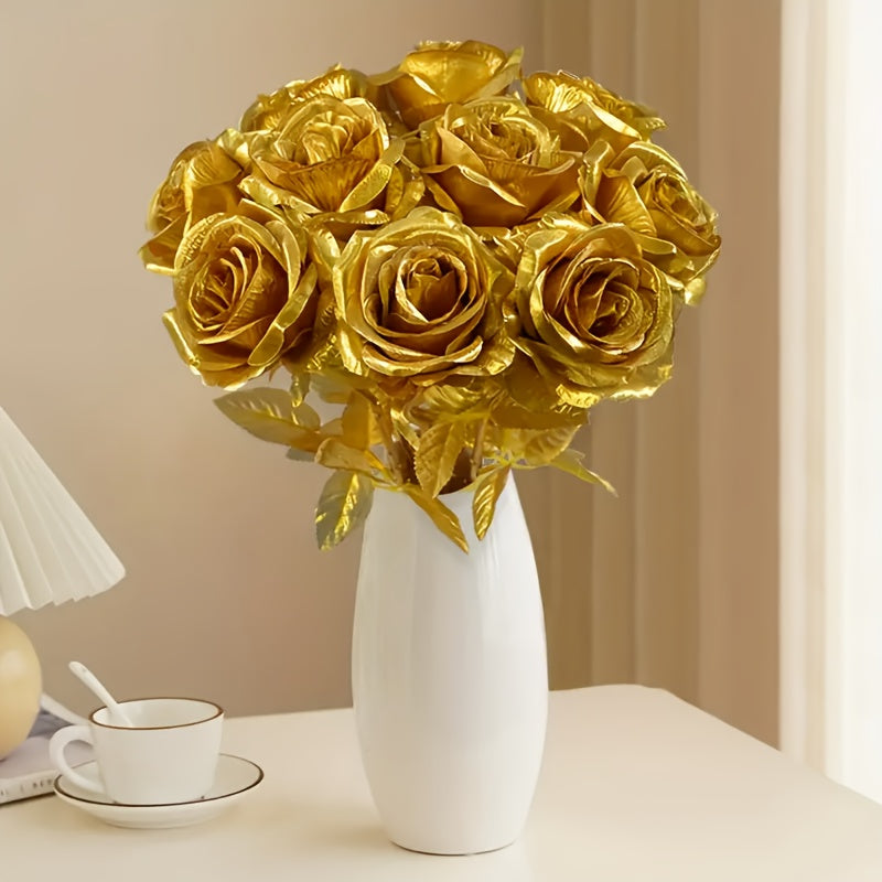 Geglaceerde gouden kunst rozen