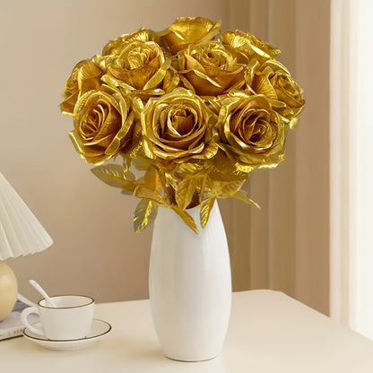 Geglaceerde gouden kunst rozen
