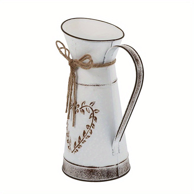 Vintage Franse Metalen Melkkan Vaas
