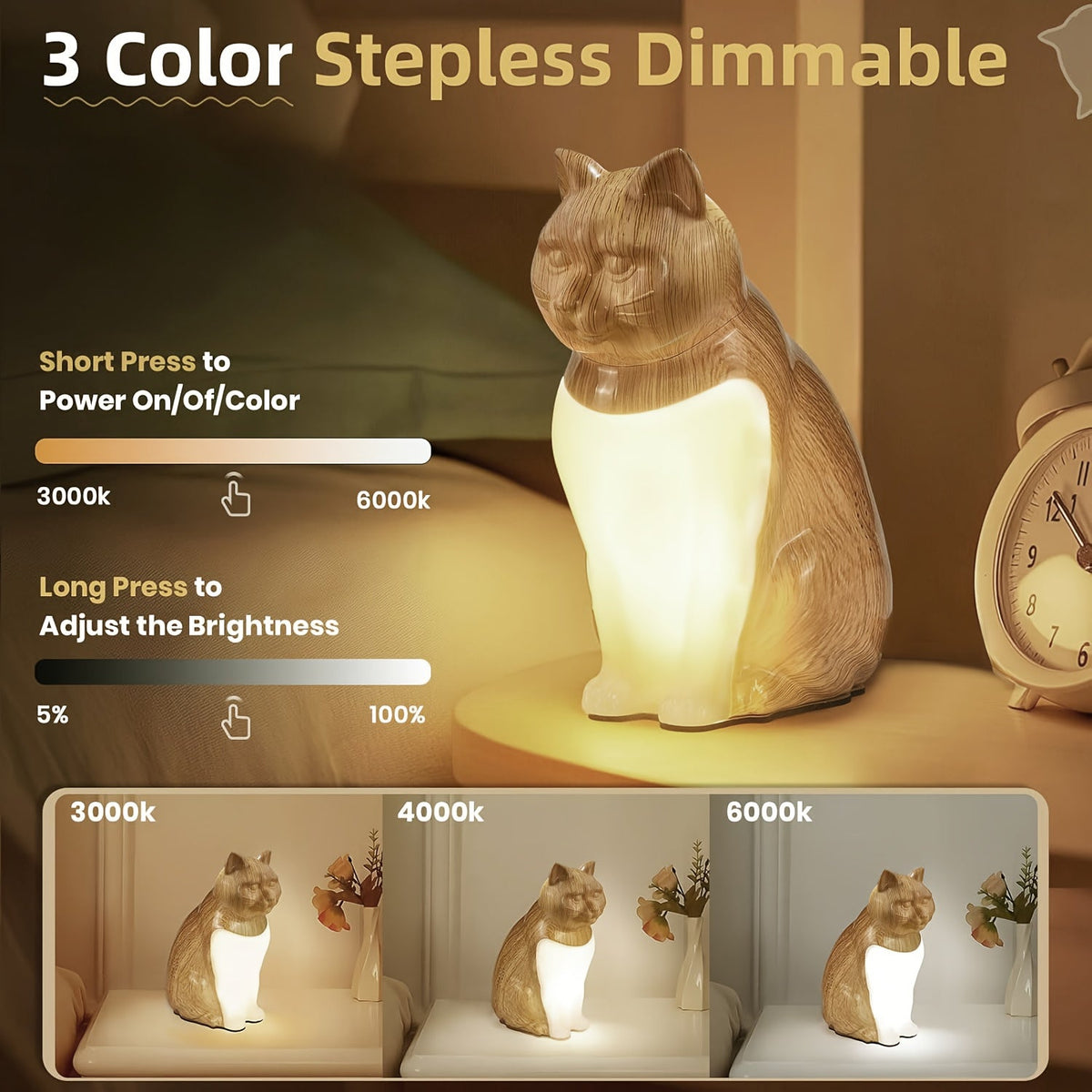 LumiCat draadloos katten nachtlampje