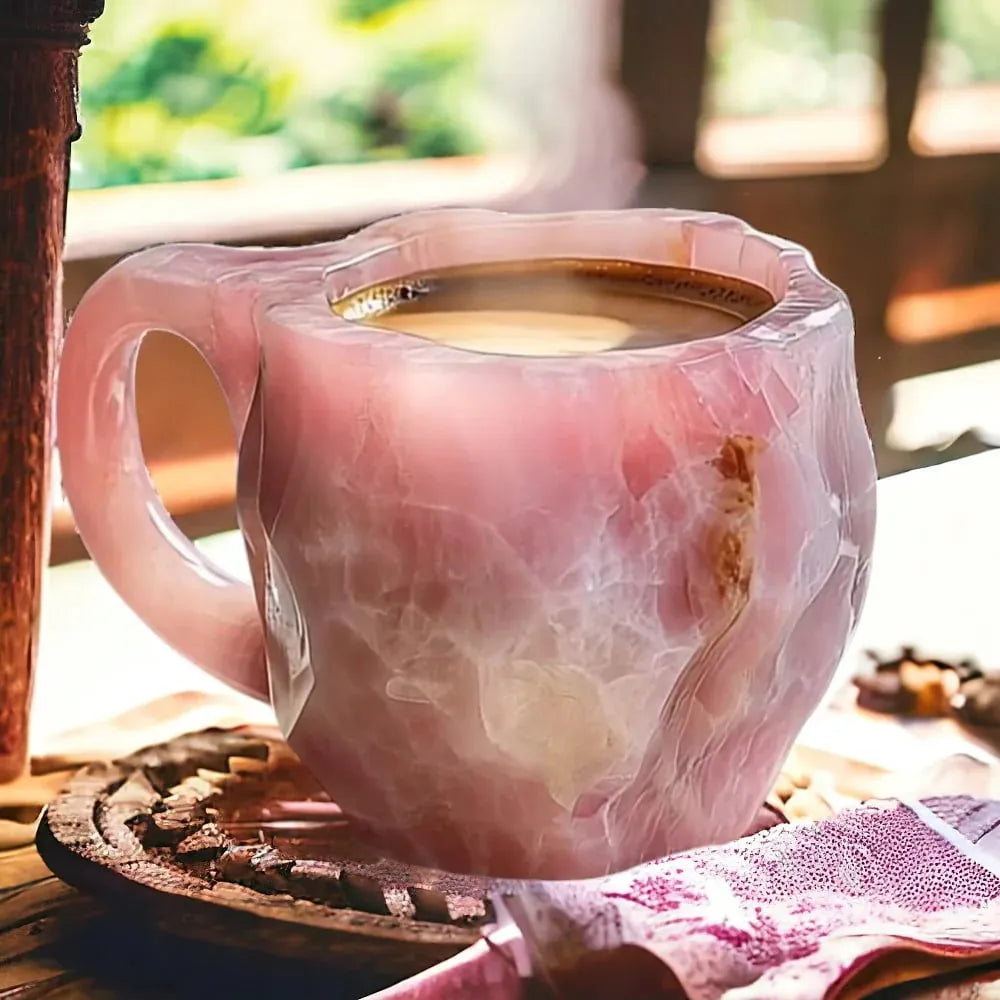 AuraStone handgemaakte koffiekop van mineraalsteen