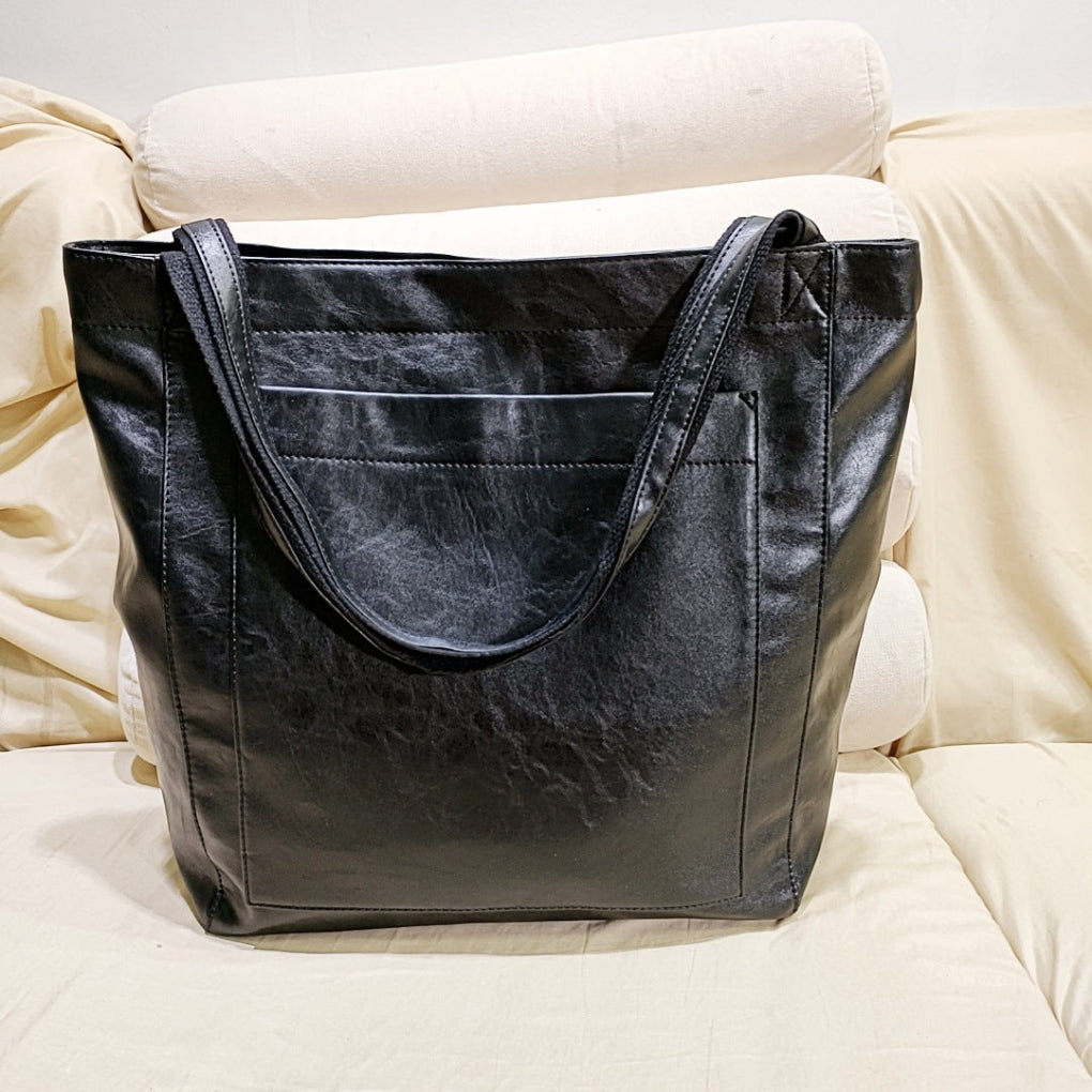 Luxe leren tote dames schoudertas