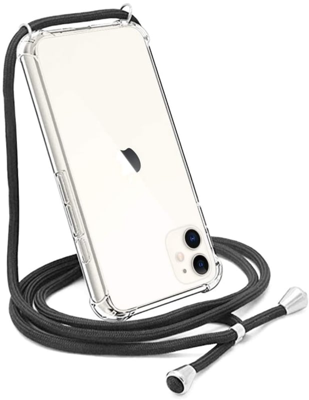 iPhone 11 transparant TPU crossbody hoesje met koord